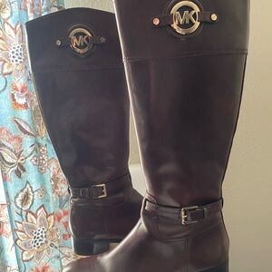Michael Kors Brown Leather Riding Boots